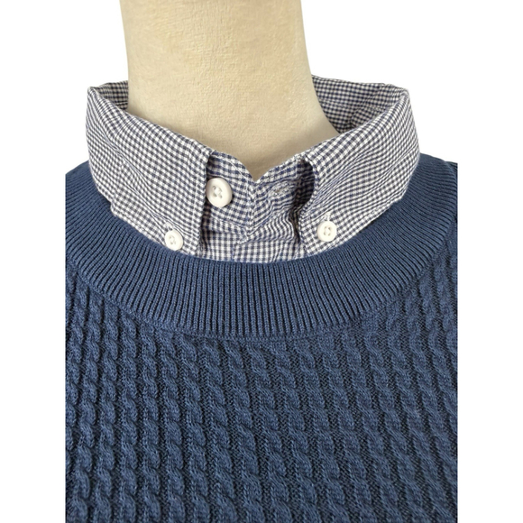 Badrhino Blue Sweater With Faux Shirt size 3XL NWOT - Picture 3 of 9